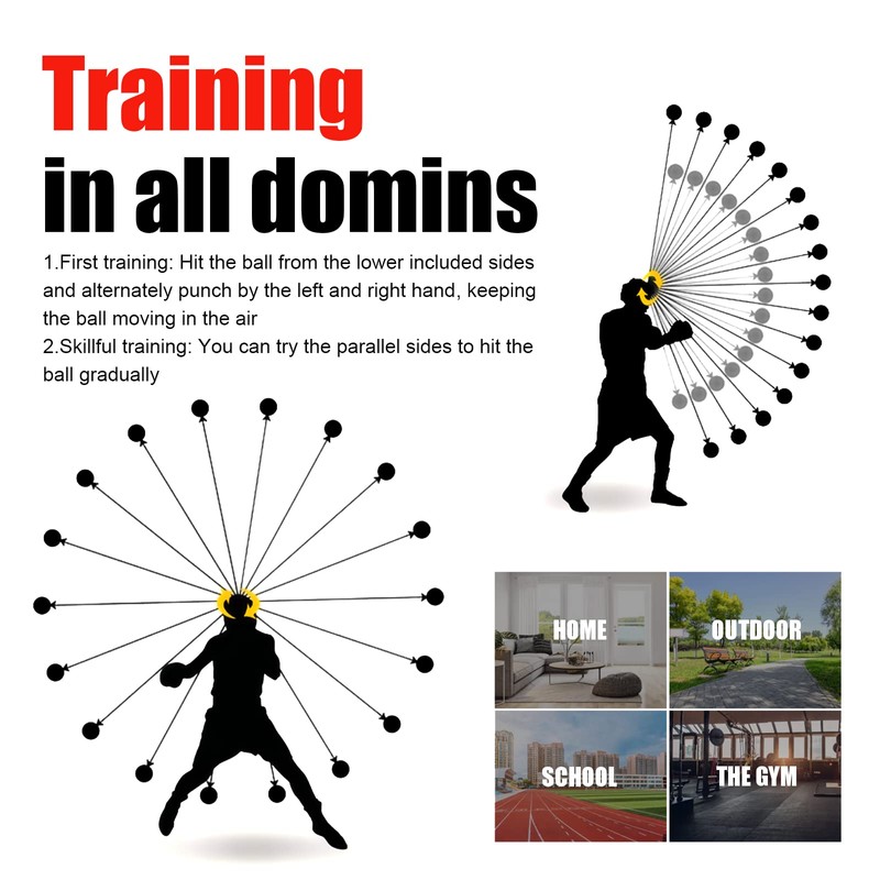 JUNUNDJING Boxing Reflex Ball, Reflex Ball, Boxing Training Ball, Various