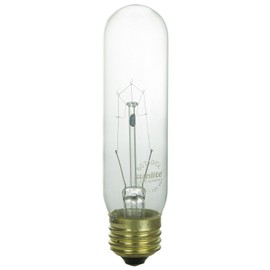 Sunlite 25T10/CL Incandescent 25-Watt, Medium Based, T10 Tubular Bulb, Clear