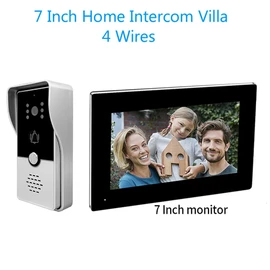 Toolzia 7 Inch Video Intercom System - Wired Doorphone with Camera and Monitor, Video Doorbell Kit for Home Villa Apartment