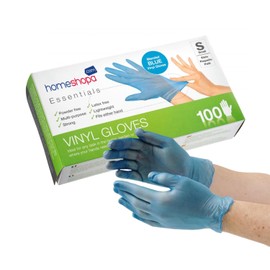 HOMESHOPA Disposable Vinyl Gloves, Blue 100Pcs Small Powder Free, Latex Free, Madical Grade Extra Strong And Non-Sterile, Protective Multi-Purpose Gloves for Household, Food Handling, Lab Work