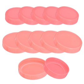 uxcell Mason Jar Lids, 18pcs - Plastic Storage Lids with Seals, 10 Regular Mouth 8 Wide Mouth Leak Proof Fits Canning Lids (Pink)