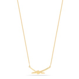 LeCalla 925 Sterling Silver 14K Gold-Plated Love Knot Pendant Necklace|Gold Plated Silver Sterling Love pendant Necklace|Love Knot CZ Pendant Necklace for Women Teen