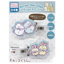 Eye Planning Sumikko Gurashi Aurora Acrylic Hair Clip, White Bear and Kage H1.6 x W1.6 inches (40 x 40 mm), Acrylic, 0.3 x 2.2 inches (7 x 55 mm) (Hair Clip) K4102B