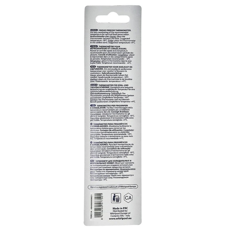 Bauknecht 484000008621 Thermometer -35C to 40C Wpro TER214 Fridge
