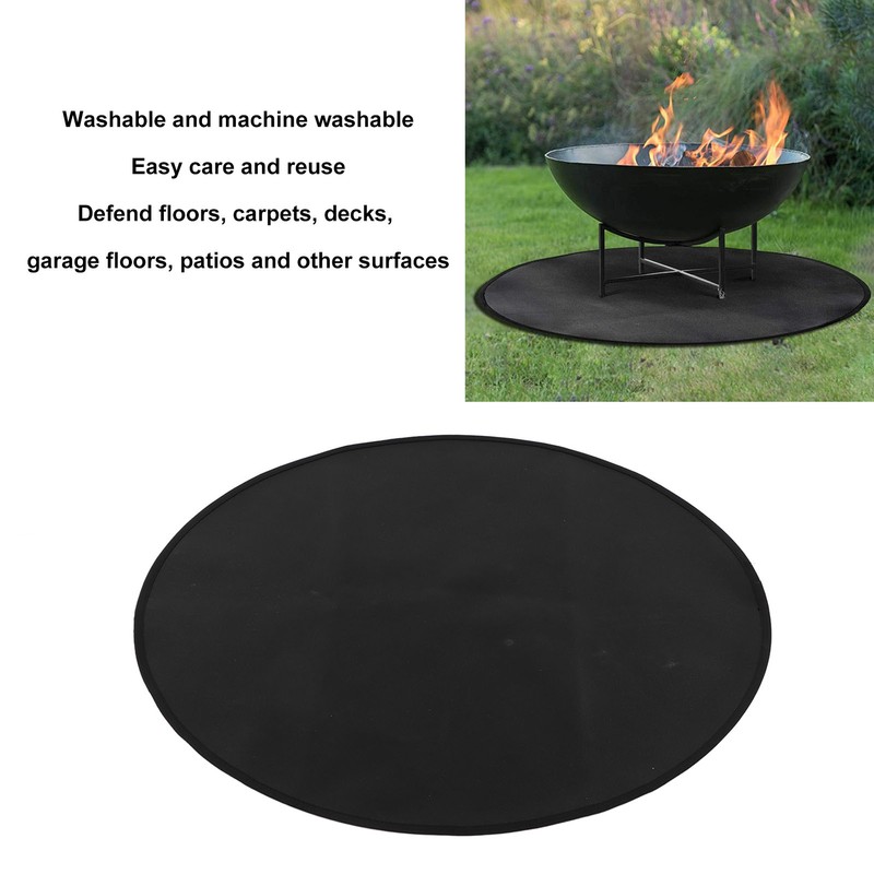 Grill Mat Fireproof High Temperature Resistance Washable Reusable Round BBQ
