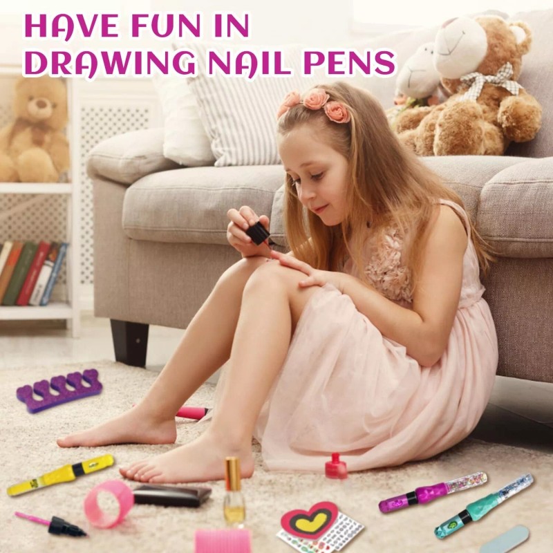 Combaybe Kids Nail Polish Set for Girls Non Toxic Nail