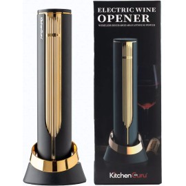 Kitchen Guru Premium Electric Wine Bottle Opener Foil Cutter - Smart Sensor,USB Charging Base