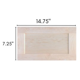 ONESTOCK Unfinished Maple Shaker Cabinet Drawer Front Replacement - 14.75W x 7.25H | Ready to Paint or Stain | Solid Wood | Cabinet Drawer Front Replacement