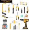 117-Piece Tool Kit with 12V Cordless Drill Mechanic Tool Set