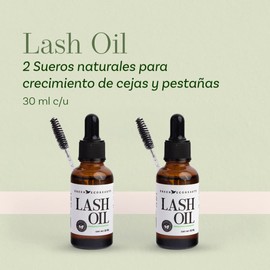 Pack GREEN ECO BEAUTY Lash Oil: 2 Sueros para Pestañas Crecimiento y Cejas. Serum Pestañas 100% Natural con Aceites Esenciales y Vitamina E, sin efectos secundarios (30 mL c/u)