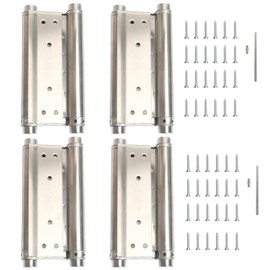 8inch Double Action Spring Hinges, Self Closing Door Hinges for Cafe Saloon Pub Swinging Doors, 201 Stainless Steel, Including Pins and Screws, 4Pack