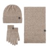 Wander Agio Warm Hat Scarf Glove Set for Women Beanie Hats Scarves and Gloves Womens Polar Fleece 3-Sets Knit Khaki 6