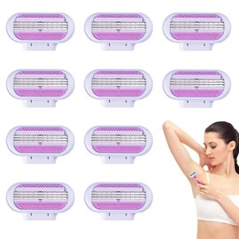 10PCS Venus Razors for Women Refill, Replacement Venus Razor Blades Compatible with Venus Gillette, 3 Layer Blade & Pivoting Head Design for Extra Smooth Shaving, Effortless Sliding, Easy to Replace