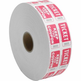 Sparco Ticket Roll, Double with Coupon, 2000/RL, Red (SPR99220)