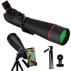 20-60X80 Spotting Scope for Shooting Hunting - Spotter Scopes with Tripod Phone Adapter Waterproof HD Scope for Target Shooting Bird Watching