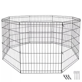 SEGAWE 2PCS Dog Playpen Crate 8 Panel Fence Pet Play Pen Exercise Puppy Kennel Cage 24"