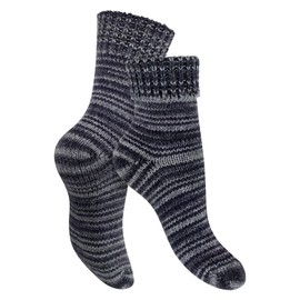 Celodoro Women's & Men's Mouline Wool Socks with Cuff, gray