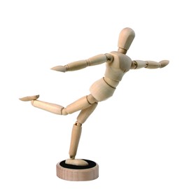 Artist Manikin Posable Figure - 8” Magnetic Wood Mannequin Form for Human Figure Drawing - Full Body Mini Wooden Art Model on Stand - Life Drawing Supplies