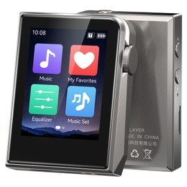 RUIZU 64GB HiFi Lossless MP3 Player, DAC DSD High Resolution Digital Audio Player, Portable Hi-Res Music Player with 2" Touchscreen, Resume Playback, CNC Aluminum Alloy Body, Up to 128GB microSD Card