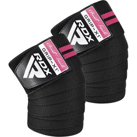 RDX - Par de rodilleras para levantamiento de pesas, correas elásticas para gimnasio, entrenamiento, fitness, sentadillas, levantamiento de potencia, 