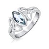 Blue Topaz & 925 Sterling Silver Ring Celtic Trinity Knot