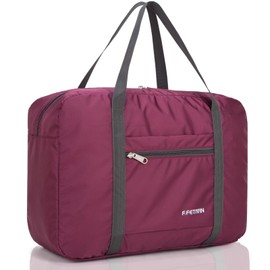 F.FETIVIN Personal item travel bag 17.7x12.6x6.3 for Spirit Airlines Lightweight carry on duffle bag waterproof for Gym,Sports,Vacation(Wine)