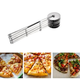5 Wheel Pastry Cutter Stainless Steel Expandable Pizza Slicer Multi-Round Pastry Knife Baking Cutter Roller for Noodle Pizza Pie Crust Baking Cookie Divider