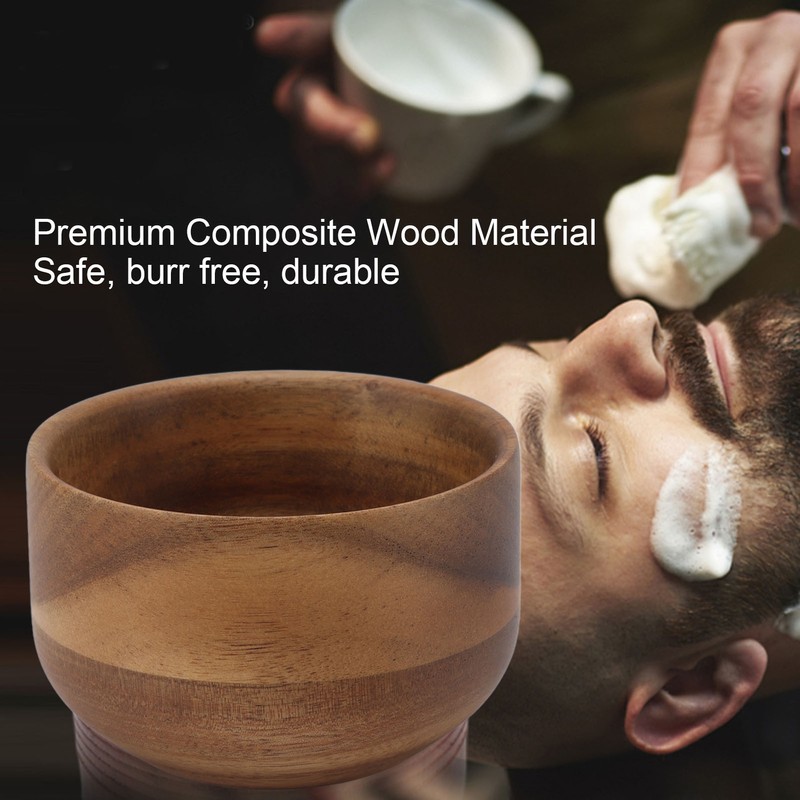 Wooden Men Shaving Bowl Burr Free Compact Shaving Cream Cup