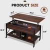WLIVE Coffee Table, 41.3" Lift Top Coffee Table with 4