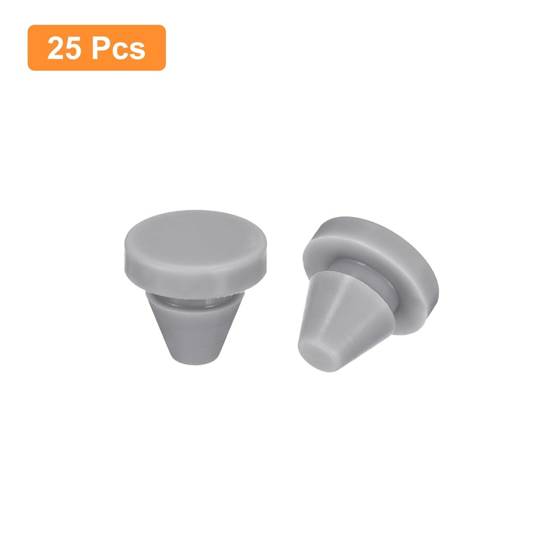 Uxcell 25Pcs Silicone Plugs, Grey Hole Stoppers, 6-7mm Hole Size,