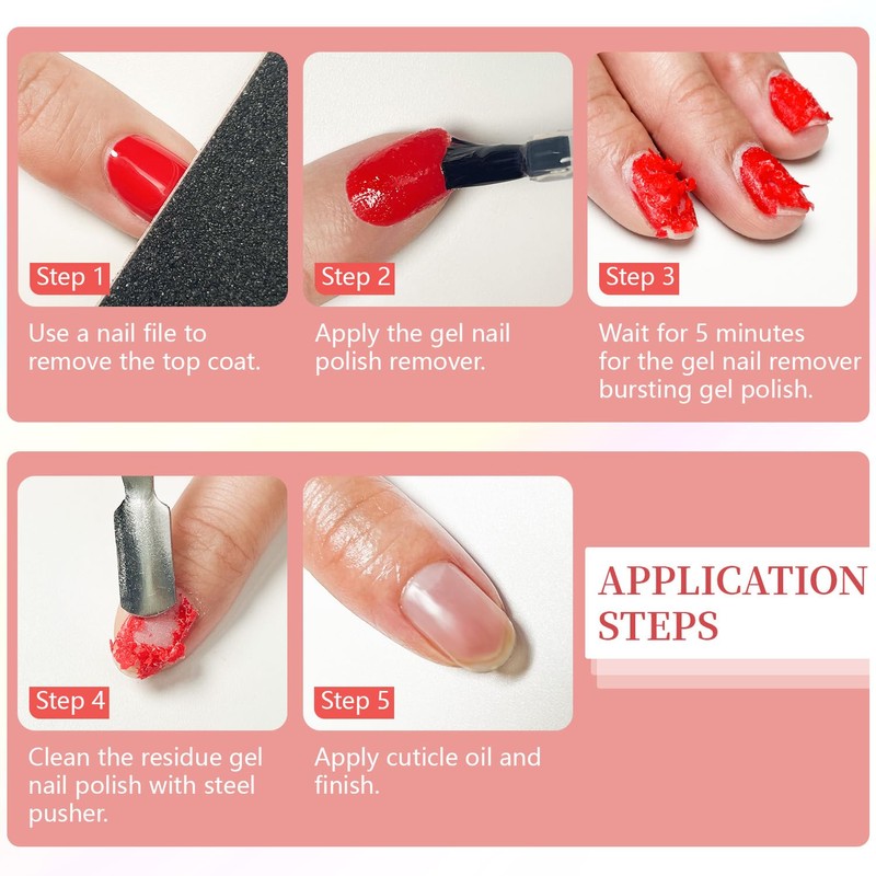 JODSONE Gel Nail Remover Quick Gel Nail Polish Remover, 3-5