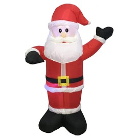 Rocky Mountain Goods 4 Foot Inflatable Santa Claus Outdoor with Lights - Christmas Blow Up Inflatable - Weatherproof Nylon LED Lights - Indoor/Outdoor Decoration - Quick Set Up Secure Tethers/Stakes
