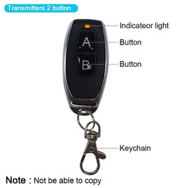 QIACHIP 433 MHz 2 Button RF Remote Control Learning Code 1527 EV1527 for Gate Garage Door Controller(2 Pack)