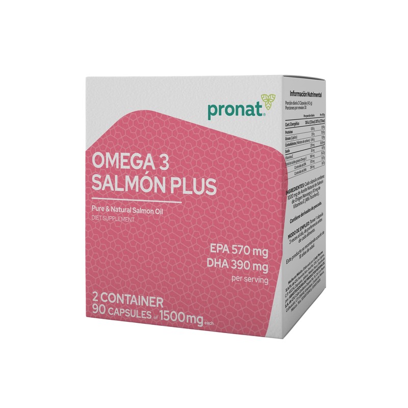 PRONAT | DUO Omega 3 Salmón Plus, Suplemento Alimenticio, 180