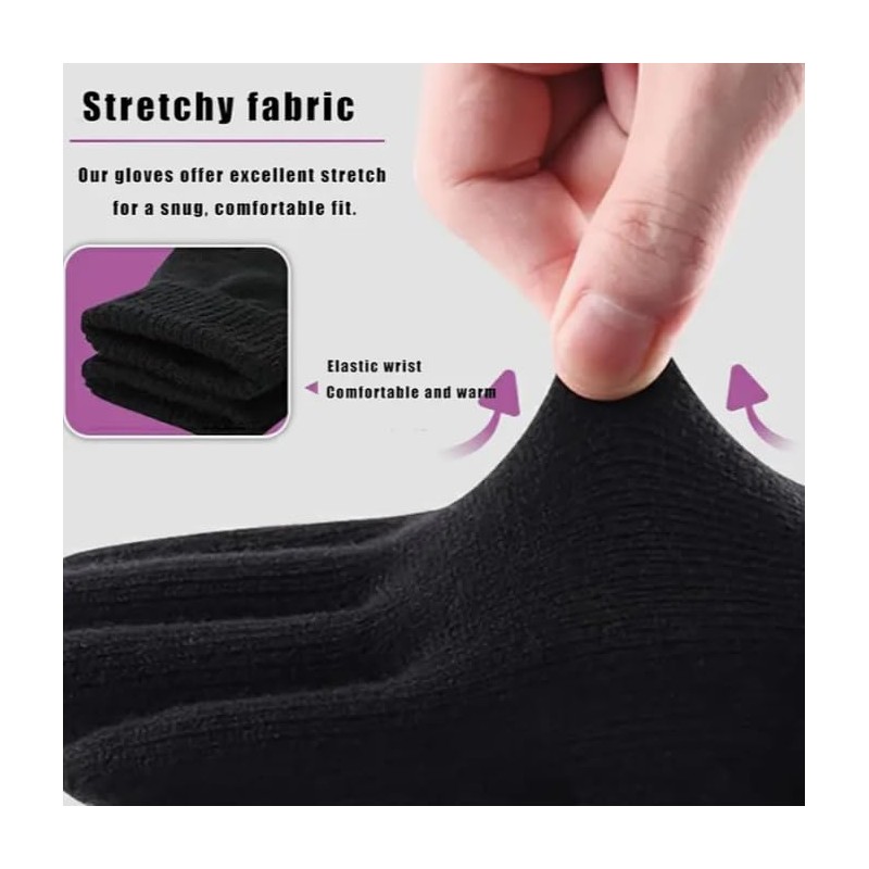 Touch Screen Gloves For Mens Winter Thermal Lined Full Finger