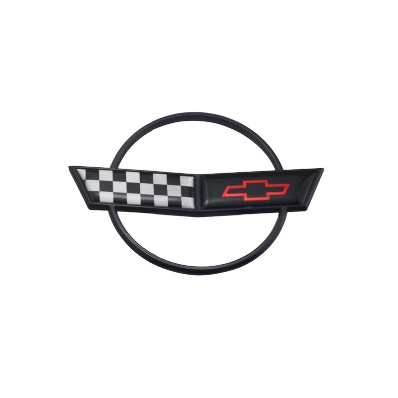 1Pc C4 Corvette Front Nose Hood Emblem 3D Badge Cross