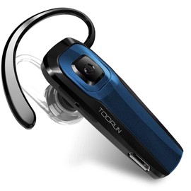 TOORUN Bluetooth Earpiece, M26 Bluetooth Headset Handsfree V5.0 Wireless Earpiece Headphone with Noise Reduction and Microphone Compatible for Android iPhone Cell Phone Laptop - Blue