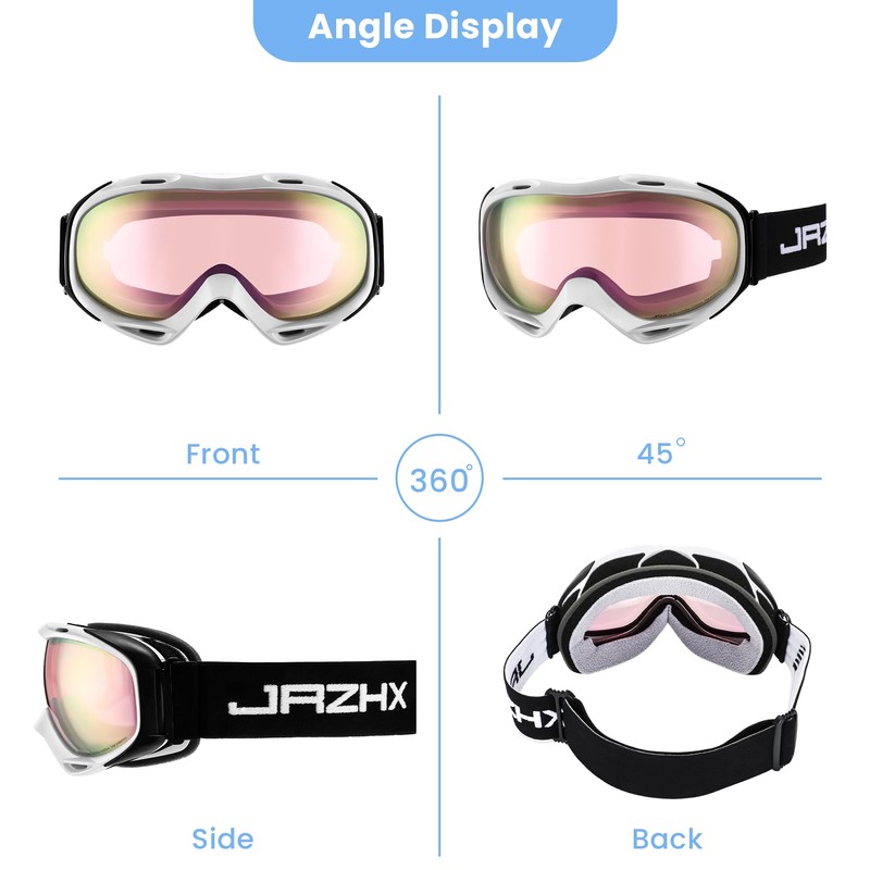 JRZHX Premium Ski Goggles for Men & Women, Anti-Fog Snowboarding
