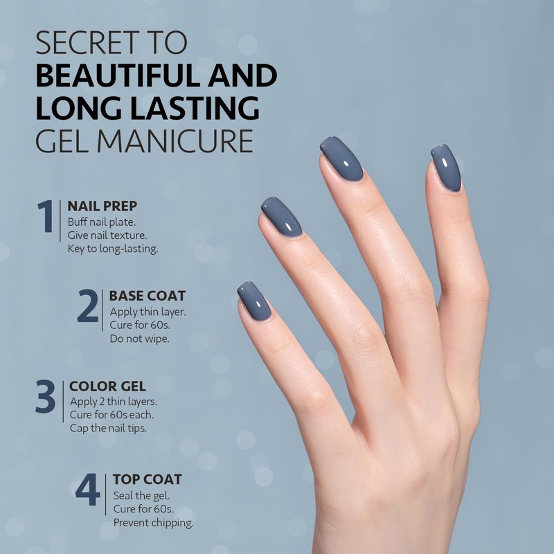 GAOY Blue Gel Nail Polish, 16ml Soak Off Gel Polish,