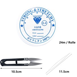 VEGCOO 6 Stück 0.4mm Gummiband für Armbänder, Elastisches Band für Armbänder, Transparent Reißfest, Schnur für armbänder Angelschnur Transparent Perlonfaden für Perlenschmuck Armbänder Basteln