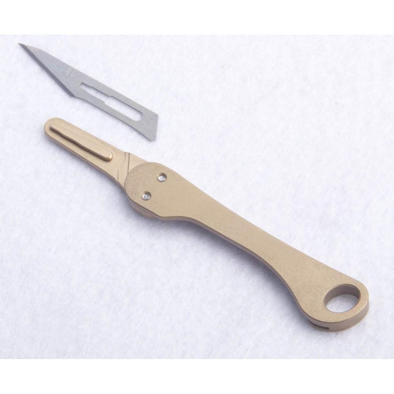 ILEAF Brass Daily Mini Pocket Folding Utility Knife with 10