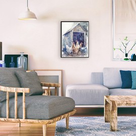 QAZWSX Chicken Coop Adult Diamond Painting Kit, Animal Unique Charm, Henhouse Gem Art Painting with Diamond Home Wall Trim 12x16 inch