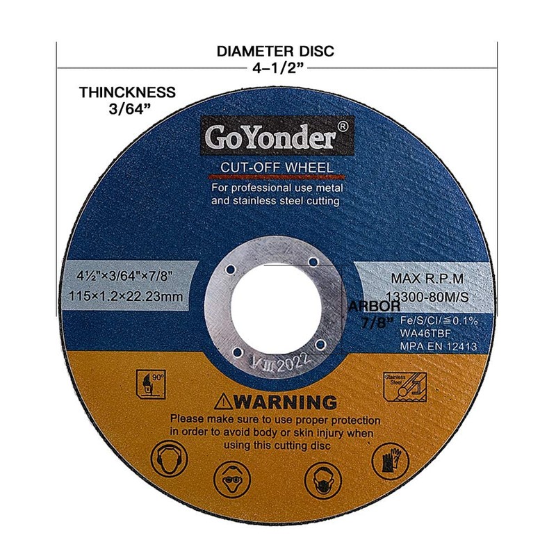 GoYonder 25 Pack 4 1/2 cutting Wheels for Metal,Stainless Steel,4.5"