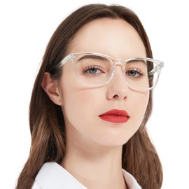 MARE AZZURO Computer Reading Glasses Women Blue Blocking Screen Light Readers 0 100 125 150 175 200 225 250 275 300 350 400 500 600 (Transparent, 3.0)