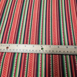 VIP Holiday Dazzle BTY VIP Christmas Red Green Metallic Stripe