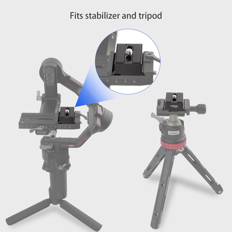 LEFTFOTO Camera Quick Release Plate for DJI RS2/RSC2/RS3/RS3-PRO/RS3 Mini Cimbal