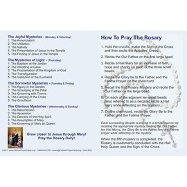 How to Pray the Rosary Prayer Card LAMINATED (3-pack), with a Bonus Holy Card of Jesus and the Footprints Story