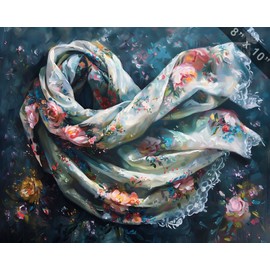 A Floral Scarf oil painting 8x10 print