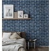 HeloHo 17.7" X 394" Blue Brick Wallpaper Peel and Stick