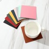 Aoktorkit 6 PCS Square Leather Coasters, 10cm*10cm, Brown and Gray,